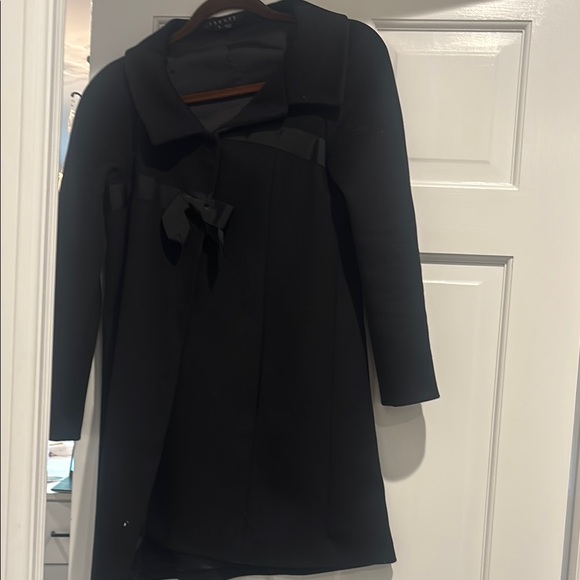 Black theory Coat with Bow Detail - Picture 1 of 1